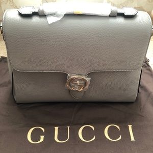 Gucci Large Interlocking Silver GG shoulder/crossbody bag